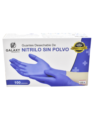 Guante De Nitrilo Galaxy Innovations Color Negro Tamaño Chico